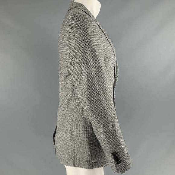 BURBERRY LONDON Black White Houndstooth Cotton Blend Sport Coat - Picture 2 of 7